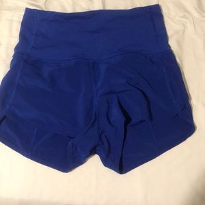 Blue high waisted speed shorts